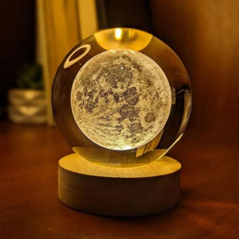 AstroSphere Crystal Lamp – Moon Lamp & Saturn Lamp - Image 3